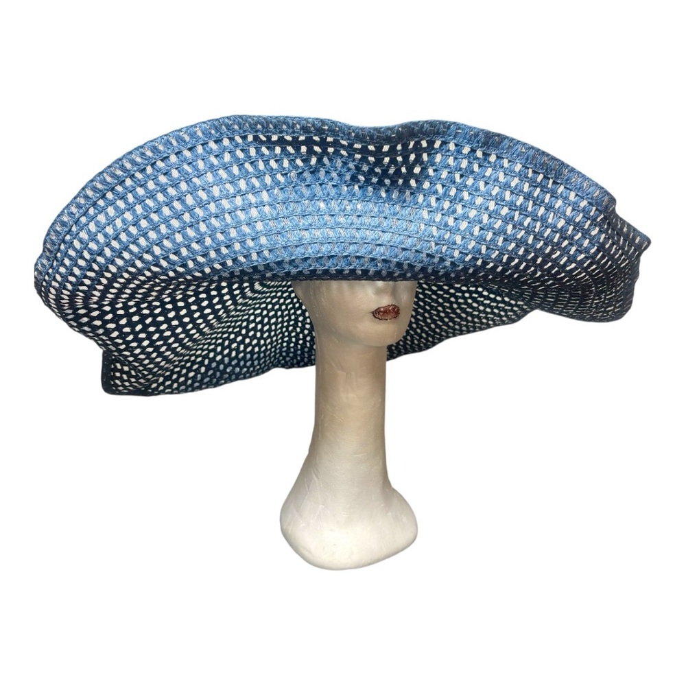 SOMETHING SPECIAL Blue Extra Wide Brim Hat